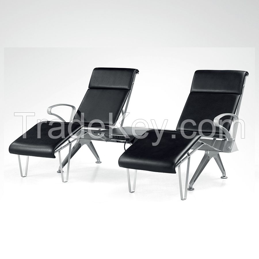 Luxury 2 Seater Airport Vip Lounge Chair Hospital Reception Waiting Chair With Middle Table