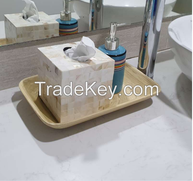 Square Mother of Pearl Inlay Tissue Holder