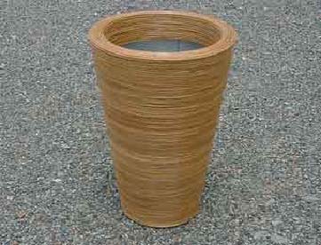 Zinc pots with rattan cover