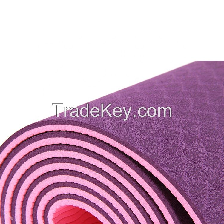 Custom Print Wholesale Eco Friendly Personalized Logo Recycled TPE Yoga Mat with Logo