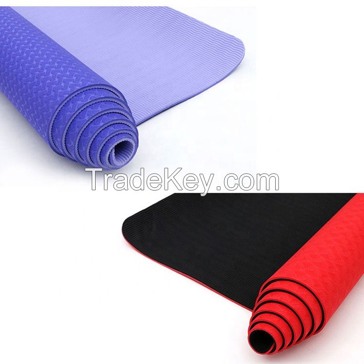 Custom Print Wholesale Eco Friendly Personalized Logo Recycled TPE Yoga Mat with Logo