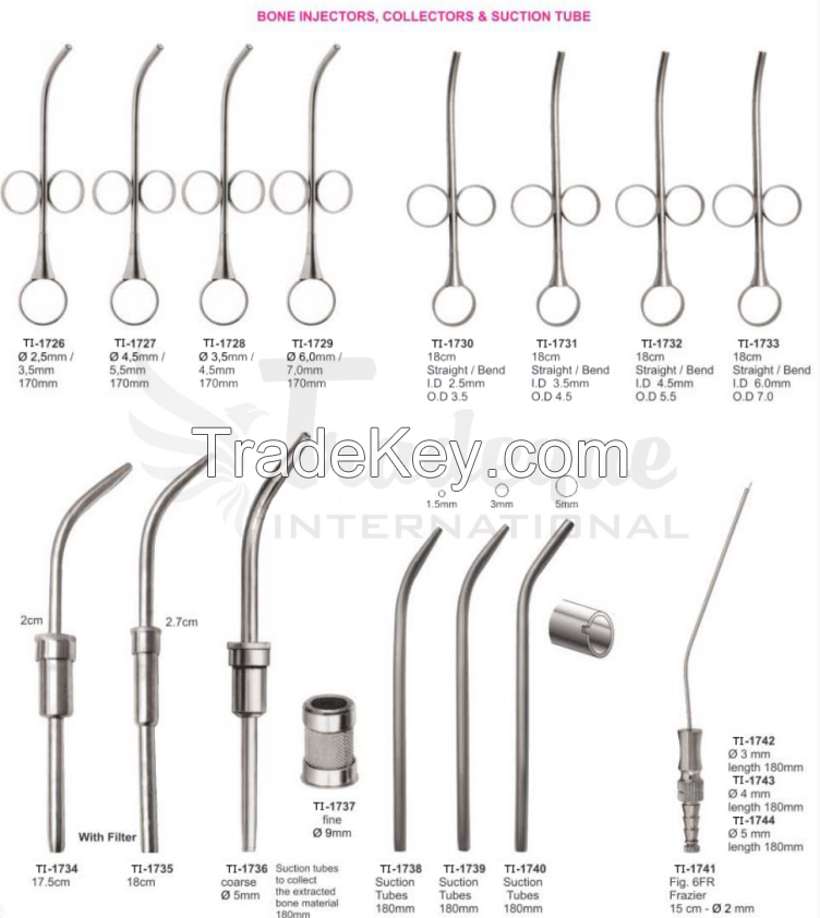 Bone Injectors, Collectors And Suction Tube
