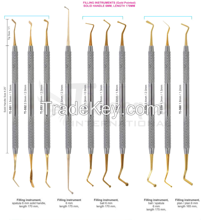 Dental Filling Instruments (Gold pointed)