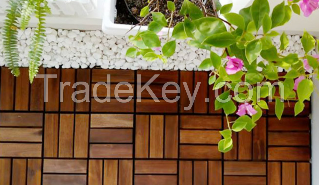 BeNK best price interlocking/Snapping acacia wood floor/deck tile/ DIY Parquet floor