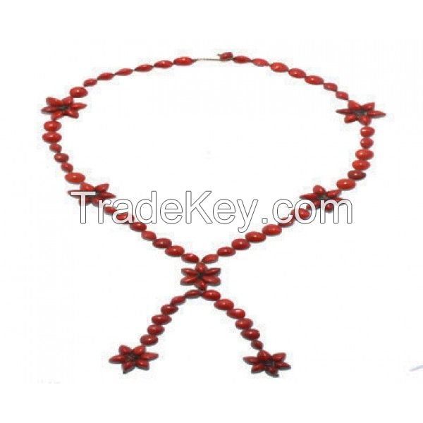 Quality and Sell Red Droplet Necklace â€“ Organic Grass & Seed Jewellery
