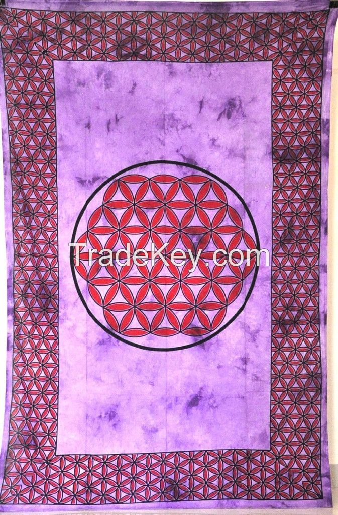 Quality and Sell Cotton Celtic Pink Red Tye Dye Knot Print Tapestry