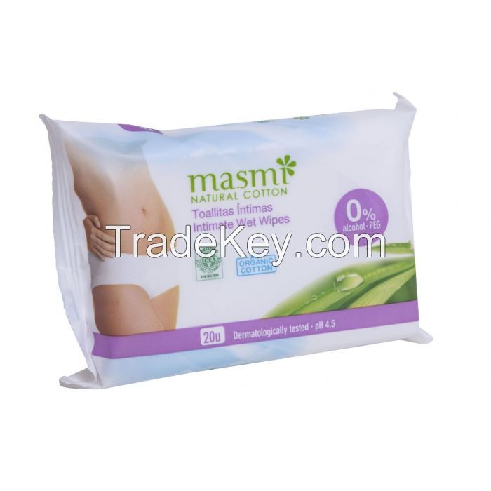 Quality and Sell Organic Cotton Intimate Wipes 20s