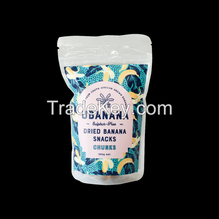 Quality and Sell uBanana Dried Banana Chunks Sulphur Free 100g