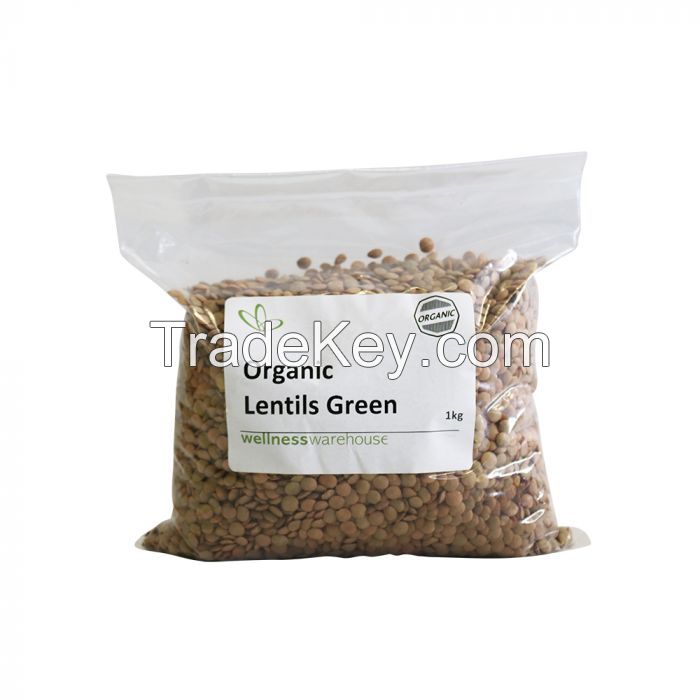 Quality and Sell Wellness Bulk Organic Lentils Green 1kg