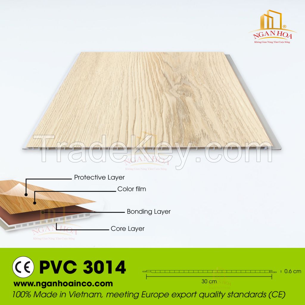 PVC 30 Plastic Wall Cladding Panel SPC Wood Grain