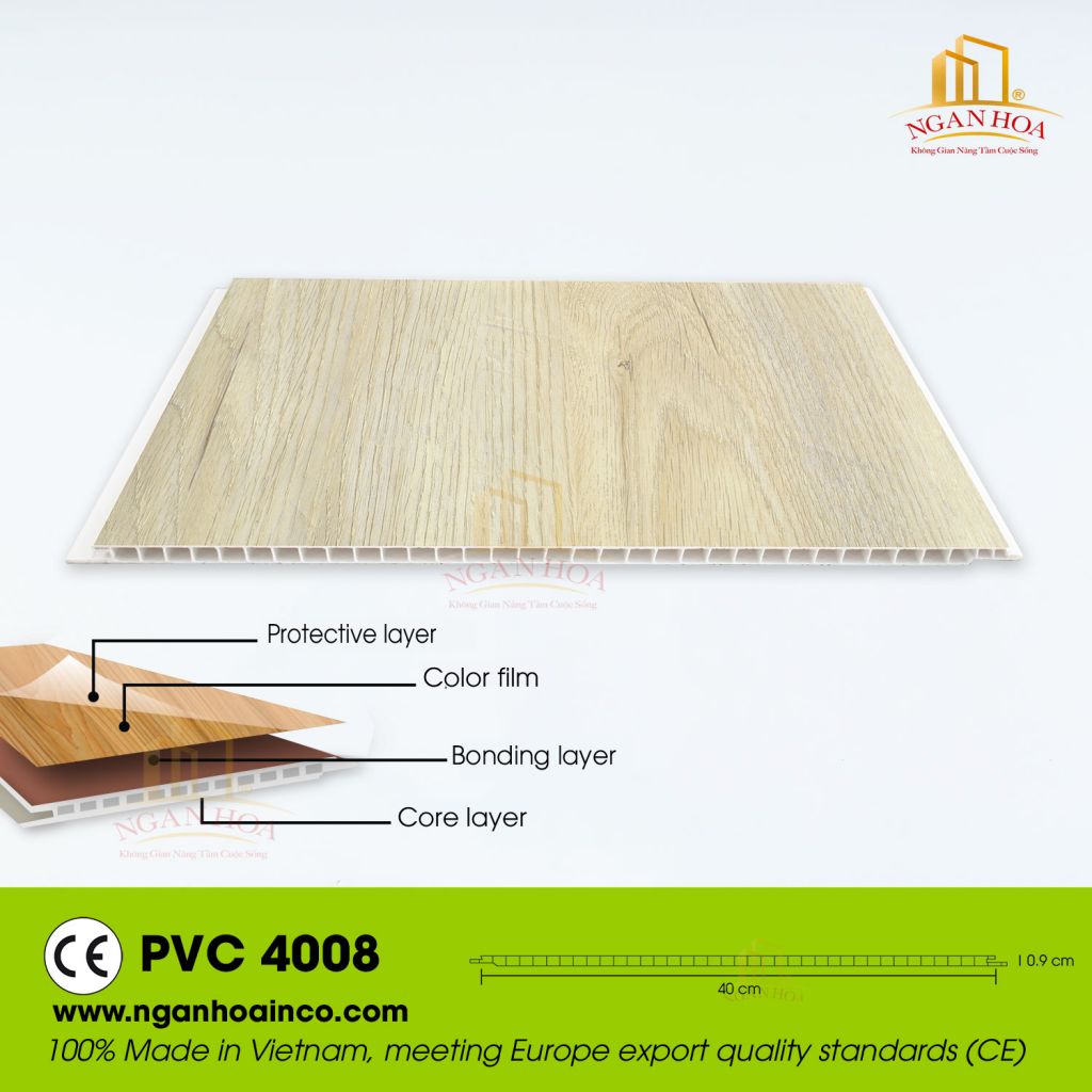 PVC 40 Plastic Wall Cladding Panel SPC Wood Grain