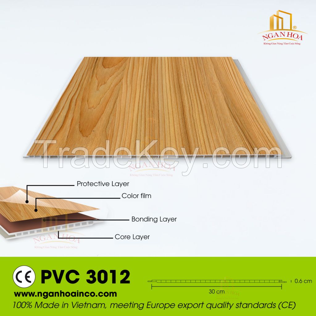 PVC 30 Plastic Wall Cladding Panel SPC Wood Grain