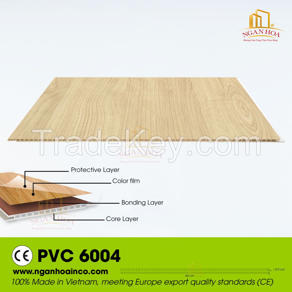 PVC 60 Plastic Wall Cladding Panel SPC Wood Grain