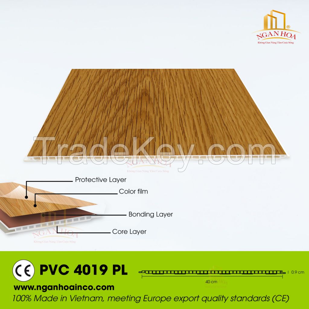 PVC PL Plastic Wall Cladding Panel SPC Wood Grain