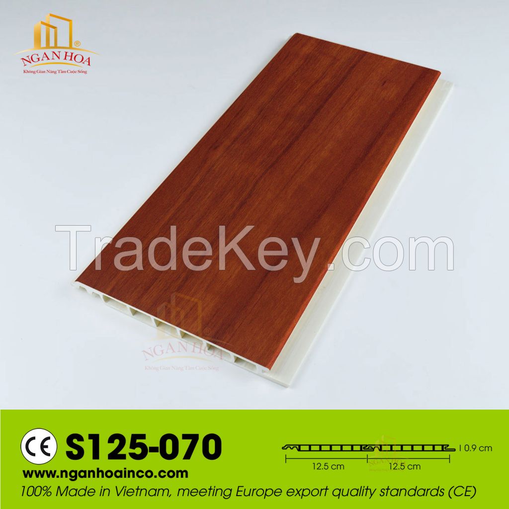 PVC ST125 Plastic Wall Cladding Panel SPC Wood Grain