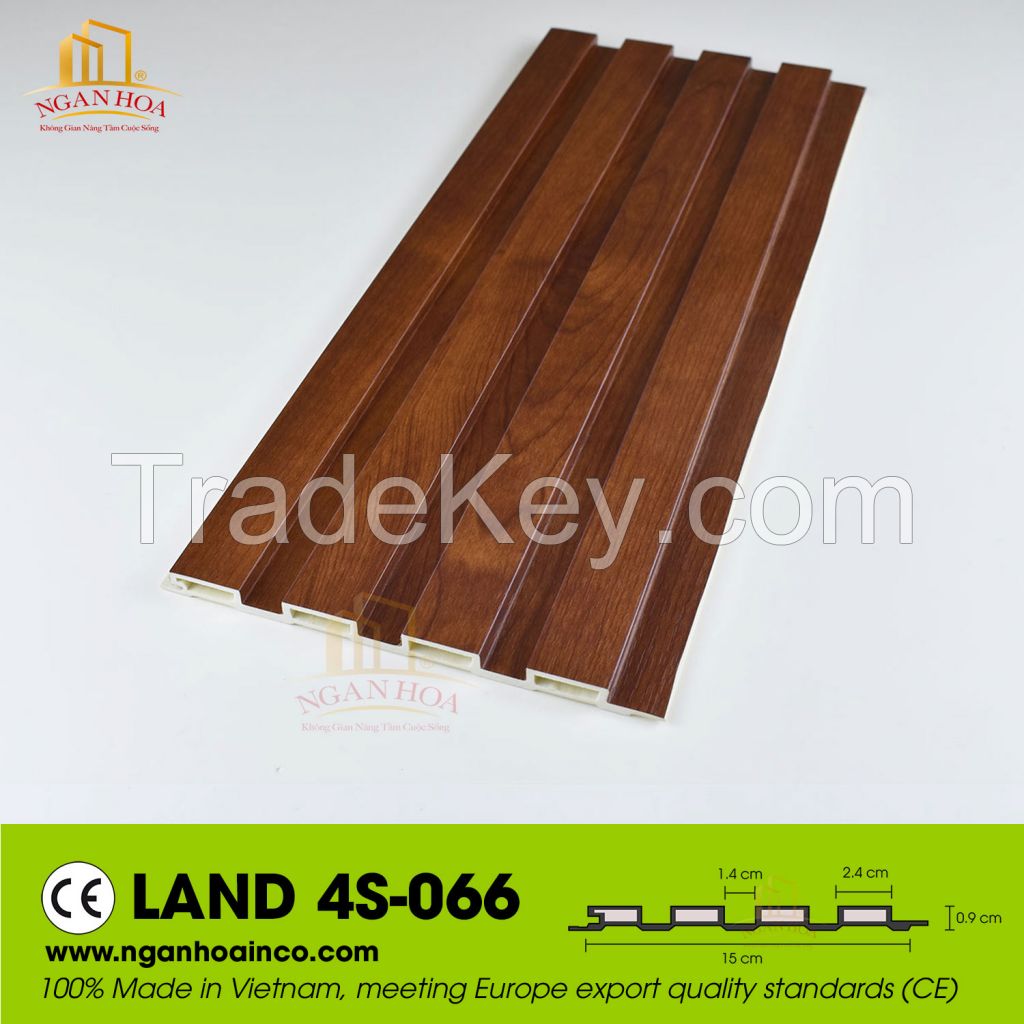 PVC Plastic Wall Land 4S Corrugated Cladding Panel SPC Wood Grain