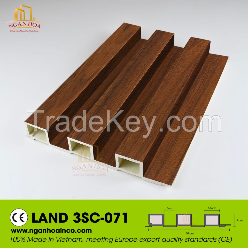 PVC Plastic Wall Land 3SC Corrugated Cladding Panel SPC Wood Grain