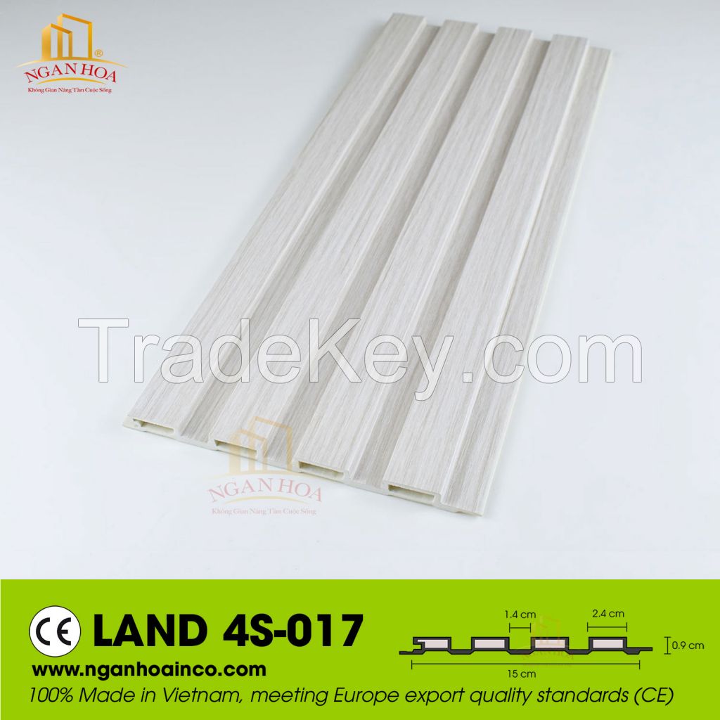 PVC Plastic Wall Land 4S Corrugated Cladding Panel SPC Wood Grain