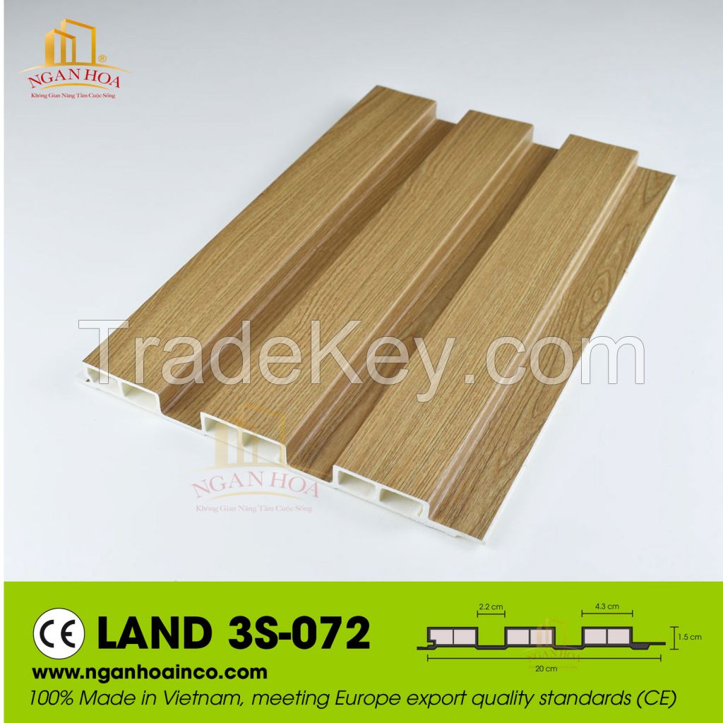 PVC Plastic Wall Land 3S Corrugated Cladding Panel SPC Wood Grain