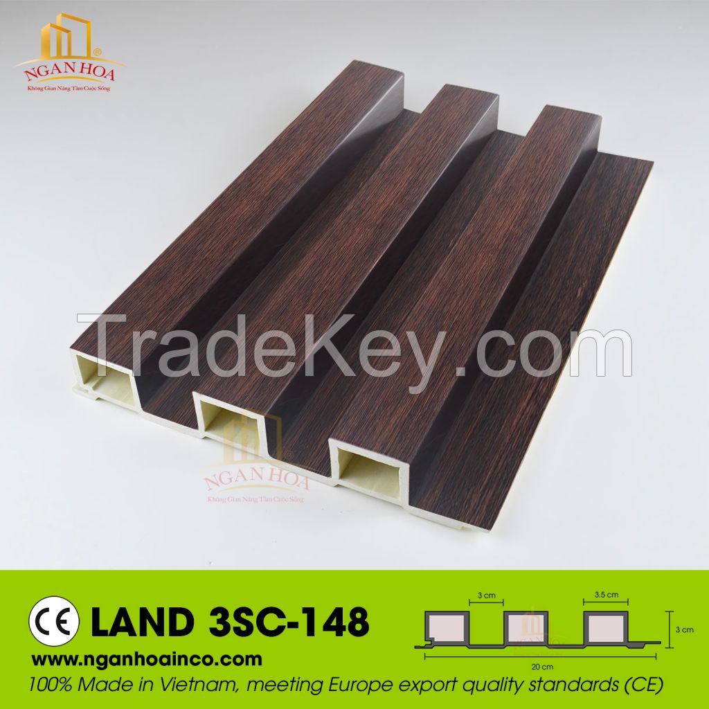 PVC Plastic Wall Land 3SC Corrugated Cladding Panel SPC Wood Grain