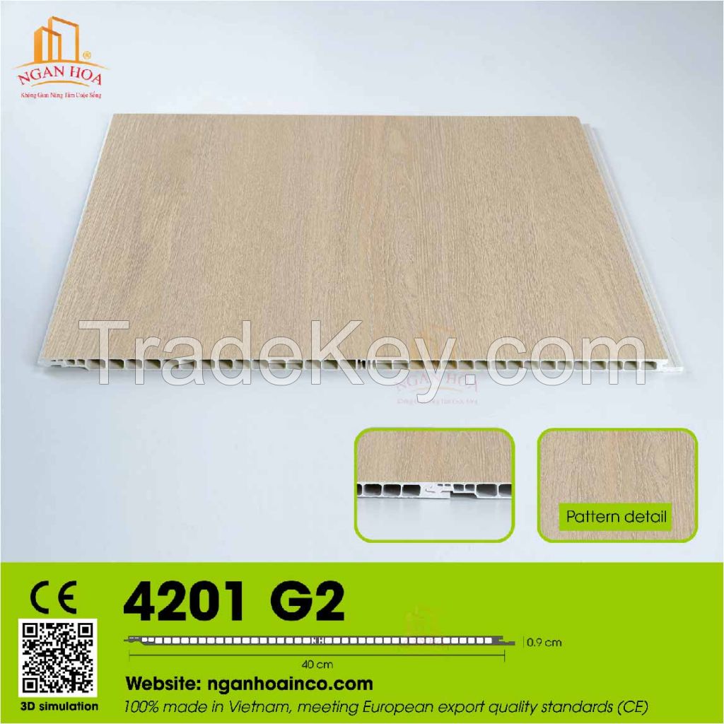 PVC G2 Plastic Wall Cladding Panel SPC Wood Grain