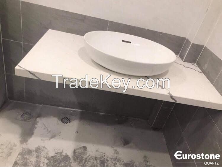 Quartz Slab Artificial stone Quartz Stone Kitchen Countertop EBL9401 Countertop Kitchen island Vanity Tabletop Sintered stone slabs Viet Nam