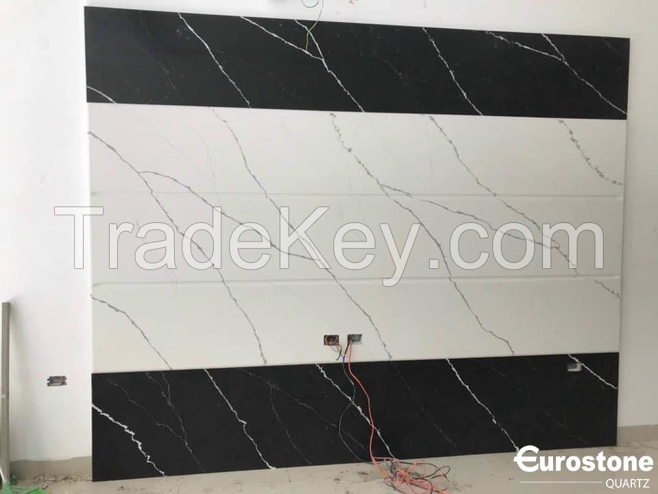 Quartz Slab Artificial stone Quartz Stone Kitchen Countertop EWH9509 Countertop Kitchen island Vanity Tabletop Sintered stone slabs Viet Nam