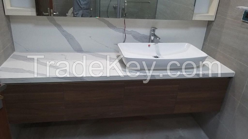 Quartz Slab Artificial stone Quartz Stone Kitchen Countertop EWH9402 Countertop Kitchen island Vanity Tabletop Sintered stone slabs Viet Nam