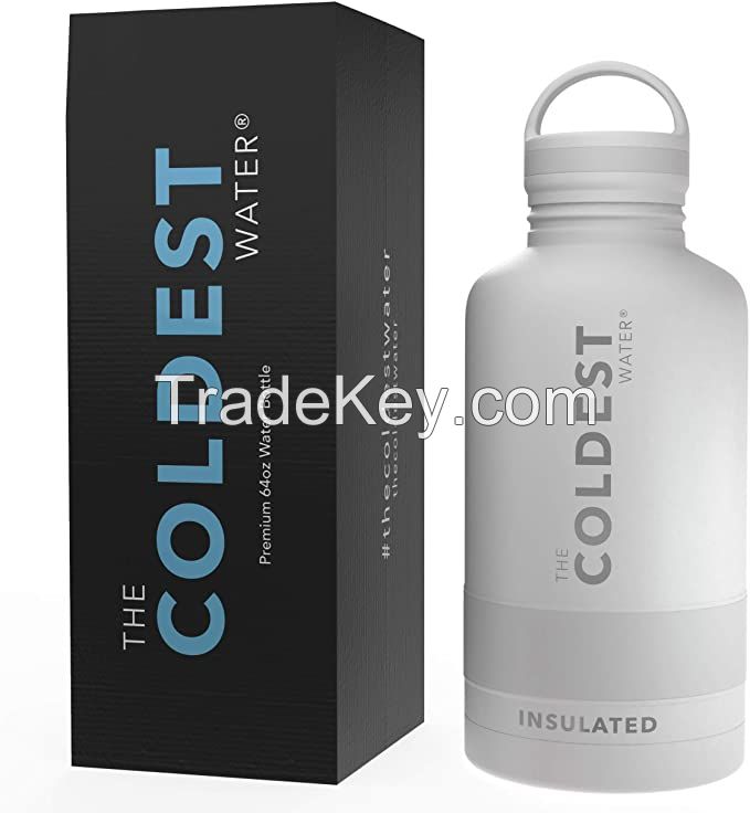 Coldest Sports Water Bottle - (Loop Lid) Leak Proof, Vacuum Insulated Stainless Steel, Double Walled, Thermo Mug, Metal Canteen