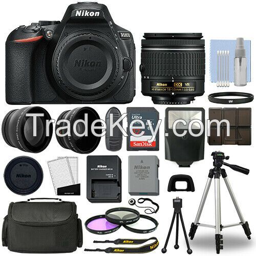 Niko-n D5600 Dig-ital SLR Cam-era Black + 3 Lens