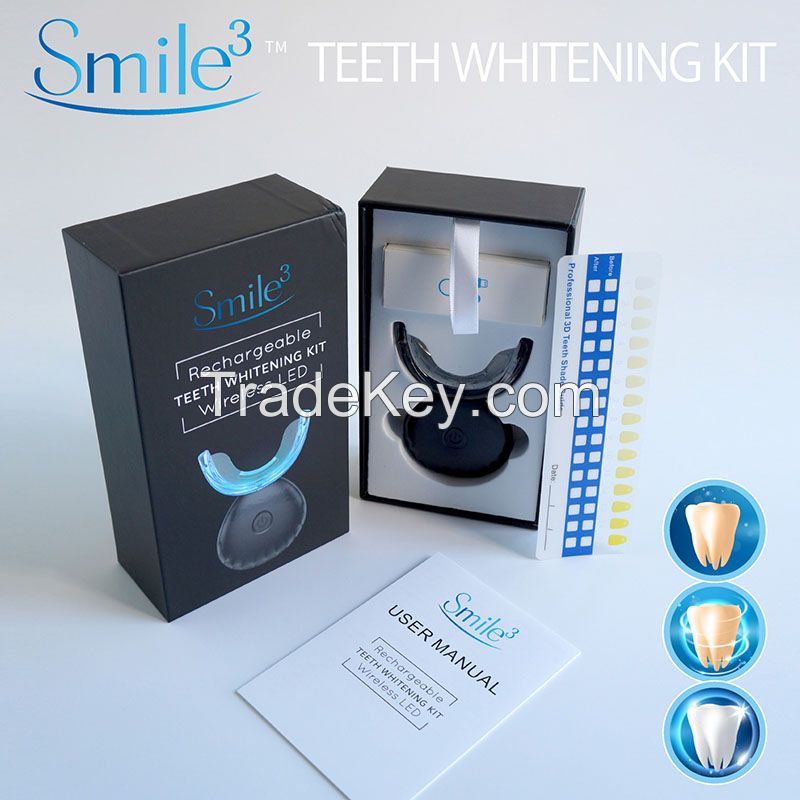 Wholesale Blue led light teeth whitening home kit whitener teeth rechargeable teeth whitening kit