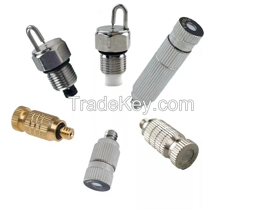 High Pressure 3/16                              Threaded T Connectors Misting Nozzles for Outdoor Cooling System