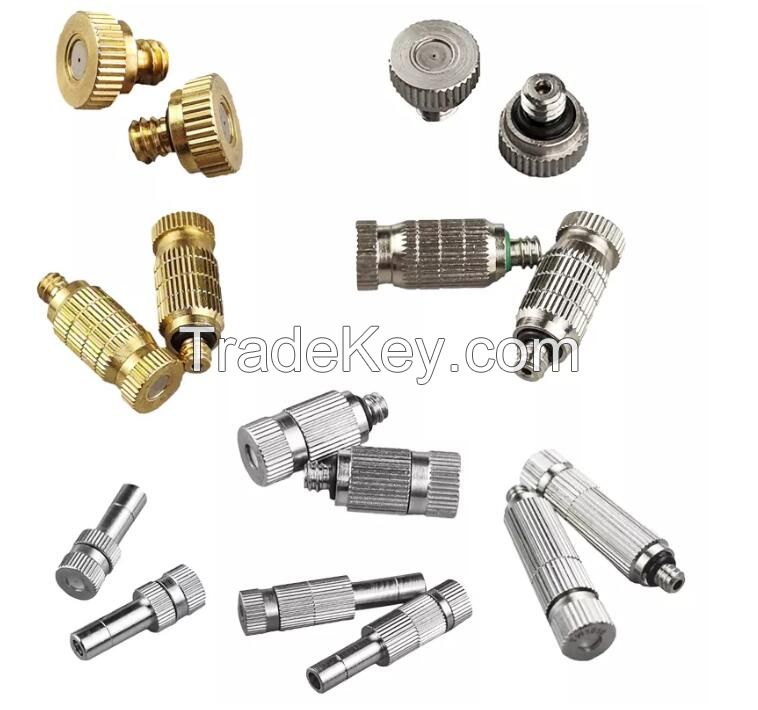 High Pressure 3/16â€² â€² Threaded T Connectors Misting Nozzles for Outdoor Cooling System