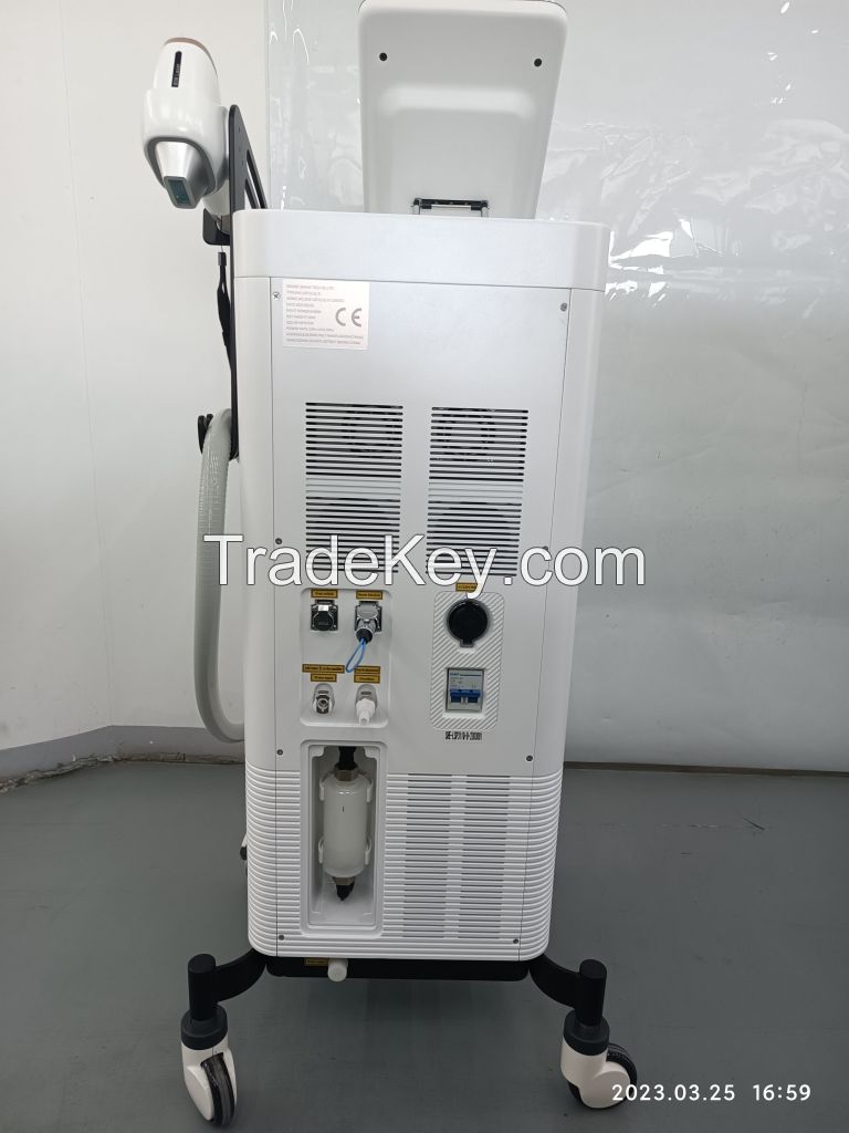 1800W/3000W 808nm/ 755nm 808nm 1064nm 3 wavelength diode laser hair removal machine with four replaceable spot sizes