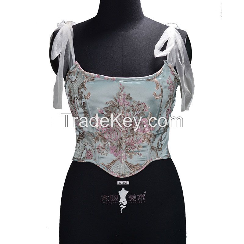 Embroidery Corset Strap Vest Top