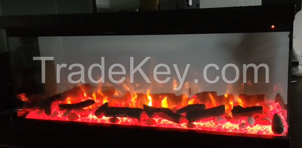 Hot Sale Modern Electric Fireplace With Three Side Glass