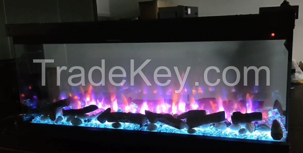 hot sale modern electric fireplace with three side glass