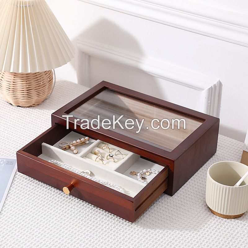 Factory Price Customized Paulownia Wooden Jewelry Storage Box S9131-1