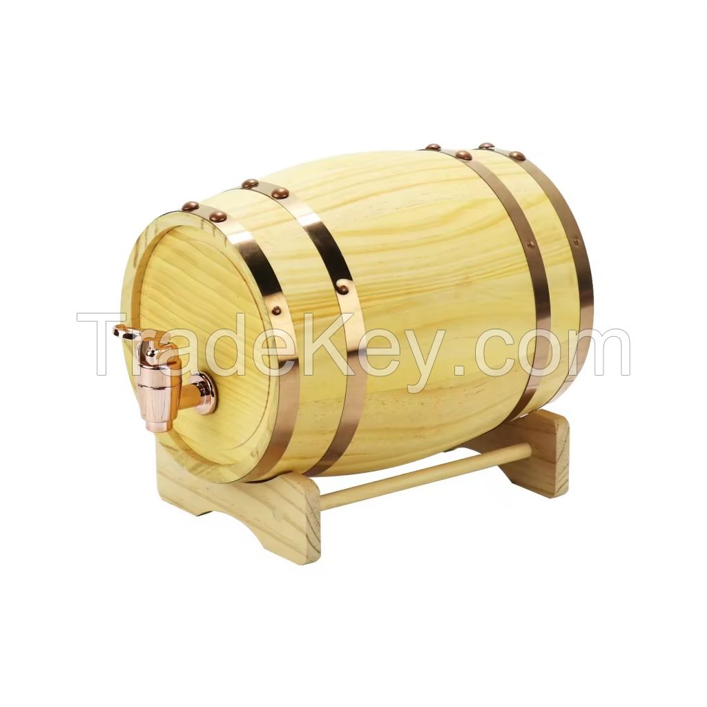 Hot Selling Wooden Wine Beer Whisky Bucket Solid Wood Storage Barrel For Capacity 1L 3L 5L