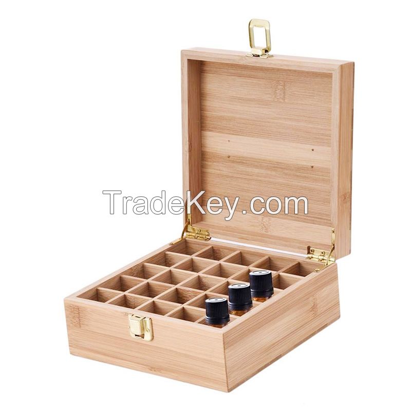 Hot Selling Wooden Essential Oil Box Natural Bamboo Wood Packing Box For Essential Oil