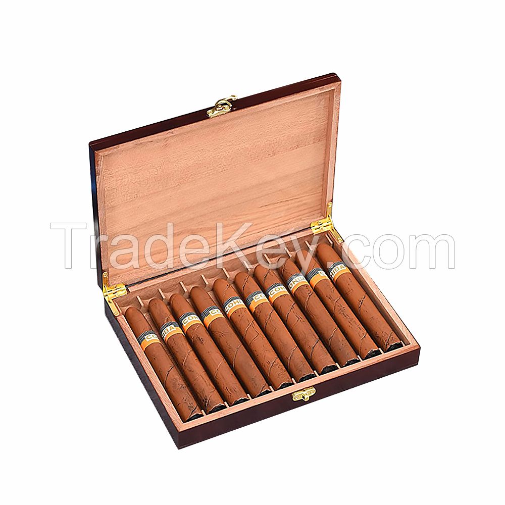 High Quality Wooden Cigar Packaging Box Lacquered Cedar Wood Cigar Box With Flip Lid