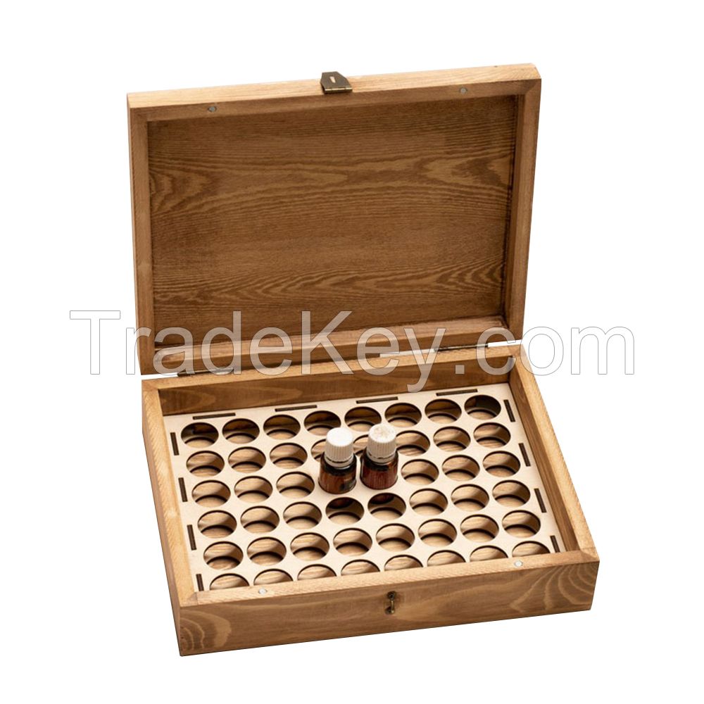 Factory Wholesale Wooden Essential Oil Box Water Stain Pine Wood Storage Box For Essential Oil