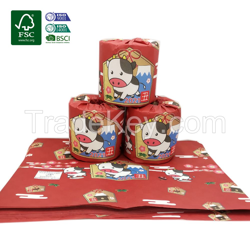 Free Sample-Wholesale Cheap Custom Printed Embossed Core Soft Eco Household Tissue Paper Toilet Roll