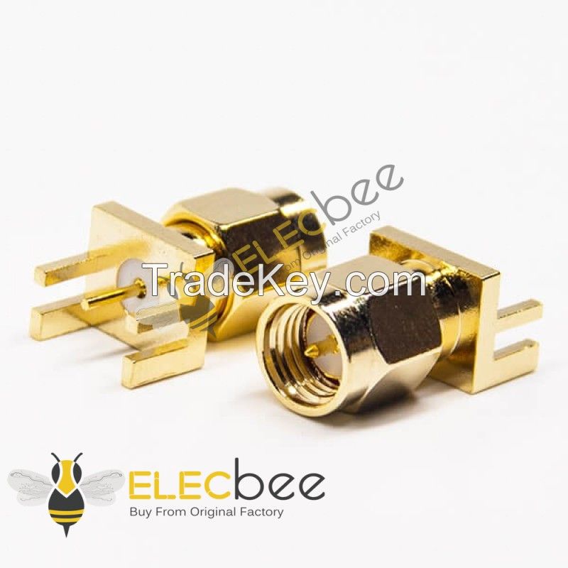 SMA Connector Edge Mount PCB Male Socket Gold Plated