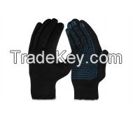 Class 10 gloves (6 threads) black with PVC luxe