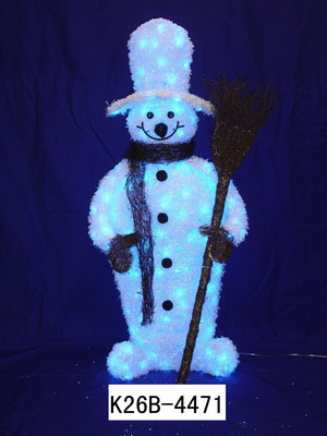 WHITE CRYSTAL SNOWMAN WITH LIGHTS