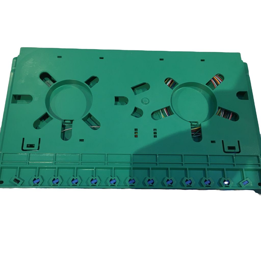 China Hot Sell FTTH High Quality 12 Port ABS Fiber SC Integrated Fusion DISC Fiber Optic Splice cassette tray