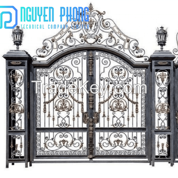 Custom wrought iron main gates, driveway gates