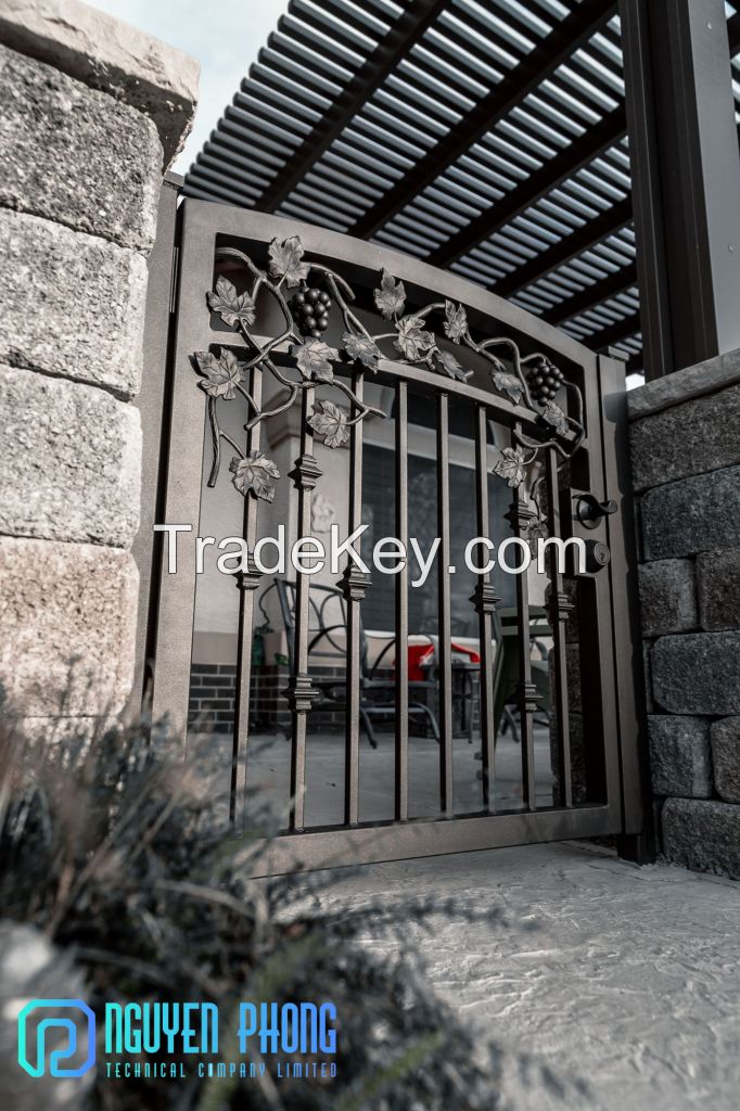 Custom wrought iron main gates, driveway gates