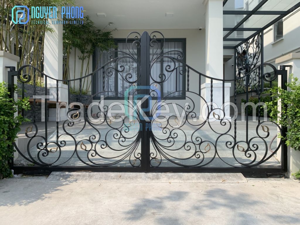 Custom wrought iron main gates, driveway gates